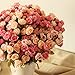 CHANZON Artificial Flower Rose Bouquet (Not include Vase, 2 Bunches 94-96 Small Pink Heads) Fake Plastic Fabric Silk Arrangement for Home Decor Wedding Table Decoration