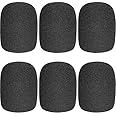 ChromLives Microphone Cover Microphone Windscreen Foam Cover Black Top Grade 6 Pack