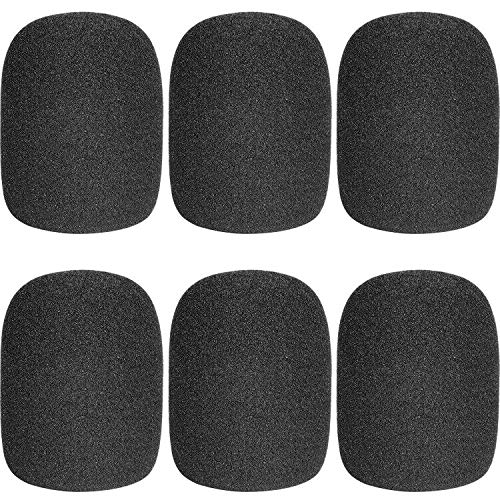 ChromLives Microphone Mic Covers Foam Black Handheld Mic Windscreen Microphone Foam Cover Perfect Pop Recording Top Grade 6 Pack