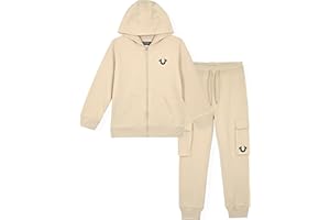 True Religion Boys Sweatshirts and Sweatpants for Kids 2 Piece Clothing Set Fleece Hoodie and Jogger Pants