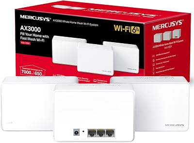 MERCUSYS Halo H80X WiFi 6 Mesh System 3-Pack AX3000Mbps 7000 sq ft Gigabit Ports