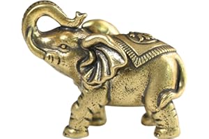 Yzikema Brass Elephant Statue Vintage,Miniature Elephant Showpiece, Elephant Statues Home Decor Modern Style,Interior Sculpture Decor Mini Animals Elephant