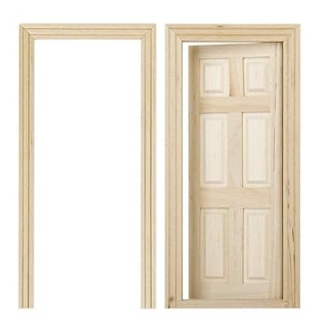Amazon Com Miniature Wooden Door Diy Wood Color O8t3 1 12