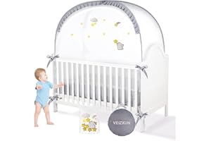 VEIZXUN Safety Crib Tent to Keep Baby from Climbing Out,Woderful Breathable Pop-up Mosquito Net Protable Baby Tent for Baby Travel