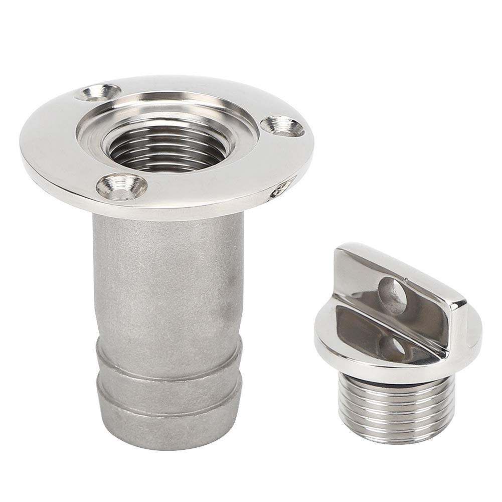 Garboard Drain Plug,316 Stainless Steel Oval Garboard Drain Plug Vent Connector Fitting Boats Parts