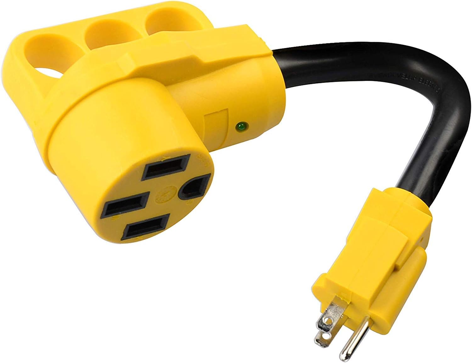 RVGUARD 15 Amp to 50 Amp RV Adapter, 5-15P Male to 14-50R Female Dogbone Electrical Converter with LED Power Indicator and Grip Handle, 12 Inch: Home Improvement