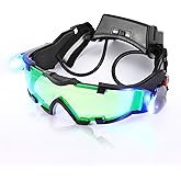 ALLOMN Spy Night Vision Goggles with Flip-Out, Adjustable Kids LED Night Green Lens Glasses for Hunting Racing Bicycling, Skying to Protect Eyes