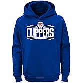 Outerstuff NBA Kids Youth 8-20 Team Color Alternate Polyester Performance Primary Logo Pullover Sweater Sweatshirt Hoodie (8, Los Angeles Clippers)