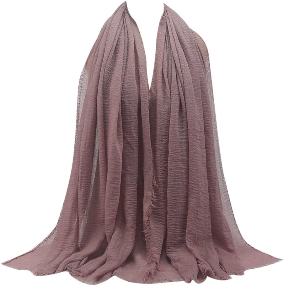 Women's Muslim Head Wrap Scarf Premium Viscose Maxi Crinkle Cloud Hijab Scarf Shawl Soft Islam Scarves