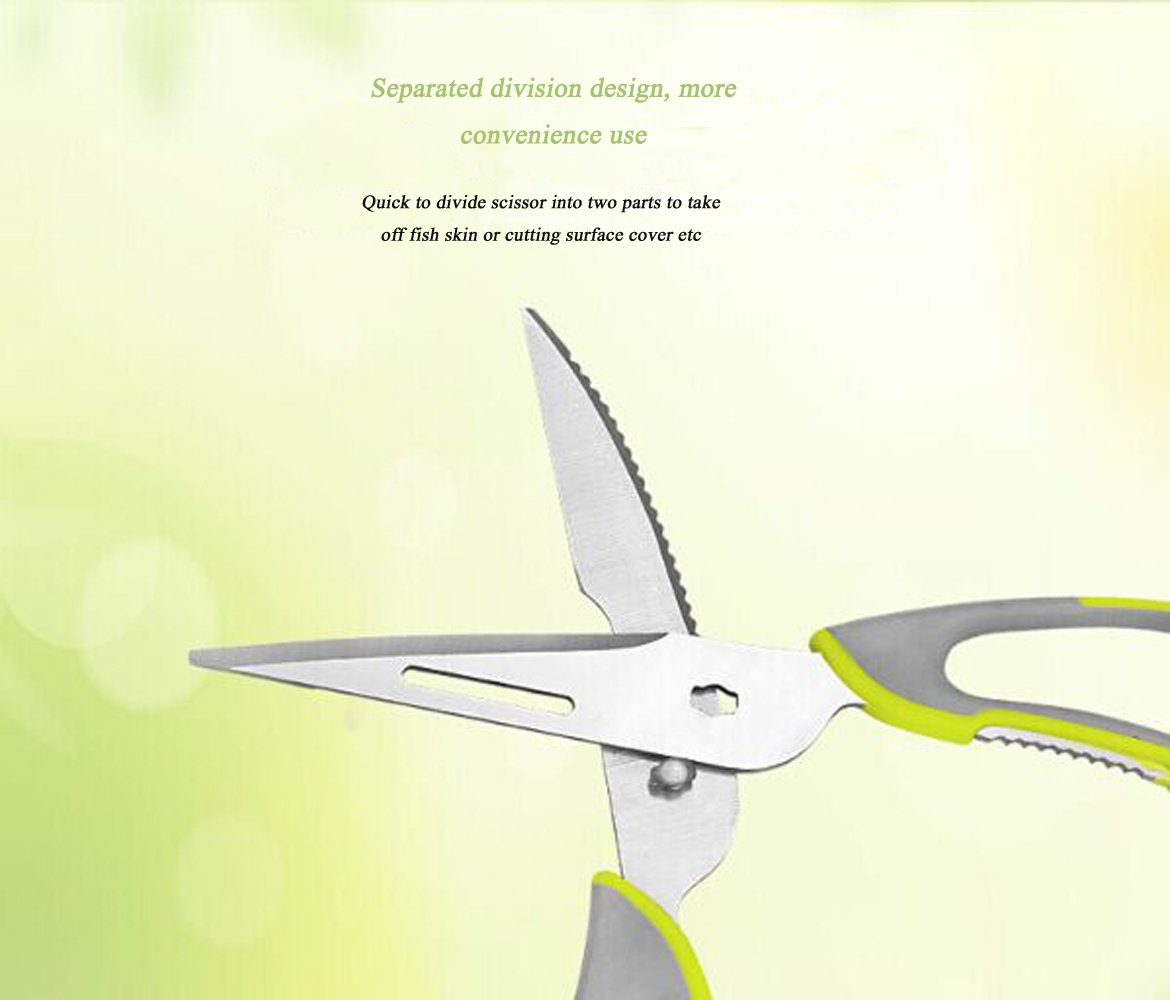 Kitchen Shears,Hexun Heavy Duty Kitchen Scissors with Magnetic Holder-Cutting Sharp Blade- Poultry Shears (Green)