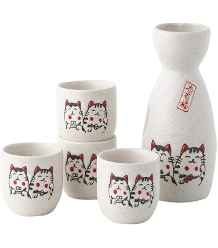 Amazon.com | Mischievous Tanuki Sake Set: Saki Set: Sake Sets