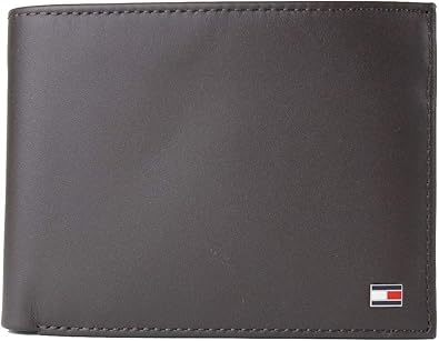 Amazon トミーヒルフィガー Tommy Hilfiger ふたつ折り財布 小銭入れ付き Am0am 茶色 ダークブラウン レザー 牛革 メンズ 並行輸入品 Tommy Hilfiger トミーヒルフィガー 財布