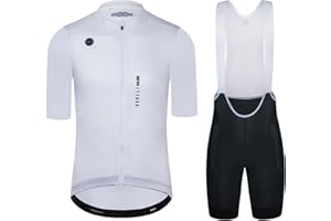 GCRFL Men's Cycling Jersey Set Cycling Kit Bicycle Jersey Rear Zipper Pocket Bike Bib Shorts with Pockets Race Fit High Density Pad