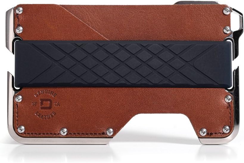 DANGO PRODUCTSDango Slim Minimalist Wallet for Men - RFID Blocking - Leather + Nickel Plated, Golden Whiskey Brown/Polished Nickel, M, Rfid Tactical Wallet