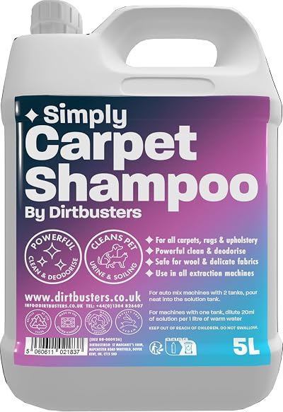 Dirtbusters Carpet Cleaner Shampoo 5L — Powerful Deep Clean & Odour Removal