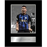 Pre Printed Signature Signed Lautaro Martinez Mounted Photo Display #01 Printed Autograph Picture 10x8 Inch Mount