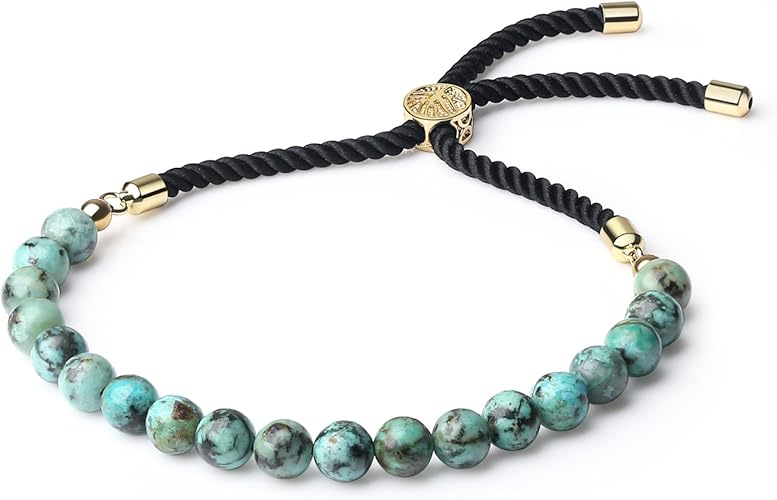 Amazon コアイ アフリカグリーンターコイズ 12月誕生石 パワーストーンブレスレット メンズ レディース ブレスレット 通販