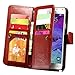 Note 4 Case, Galaxy Note 4 Case, Joopapa Galaxy Note 4 Wallet Case,Pu Leather Case Magnet Wallet Credit Card Holder Flip Cover Case Built-in 9 Card Slots & Stand Case for Samsung Galaxy Note 4 (Brown)