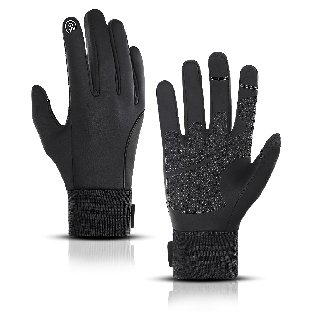 LERWAY Thermal Winter Warm Gloves, Touchscreen Gloves Windproof Water, Resistant Thermal Non-slip MTB Gloves Black for Men Women Running Driving Cycling Climbing Hiking Skiing Riding — image 1