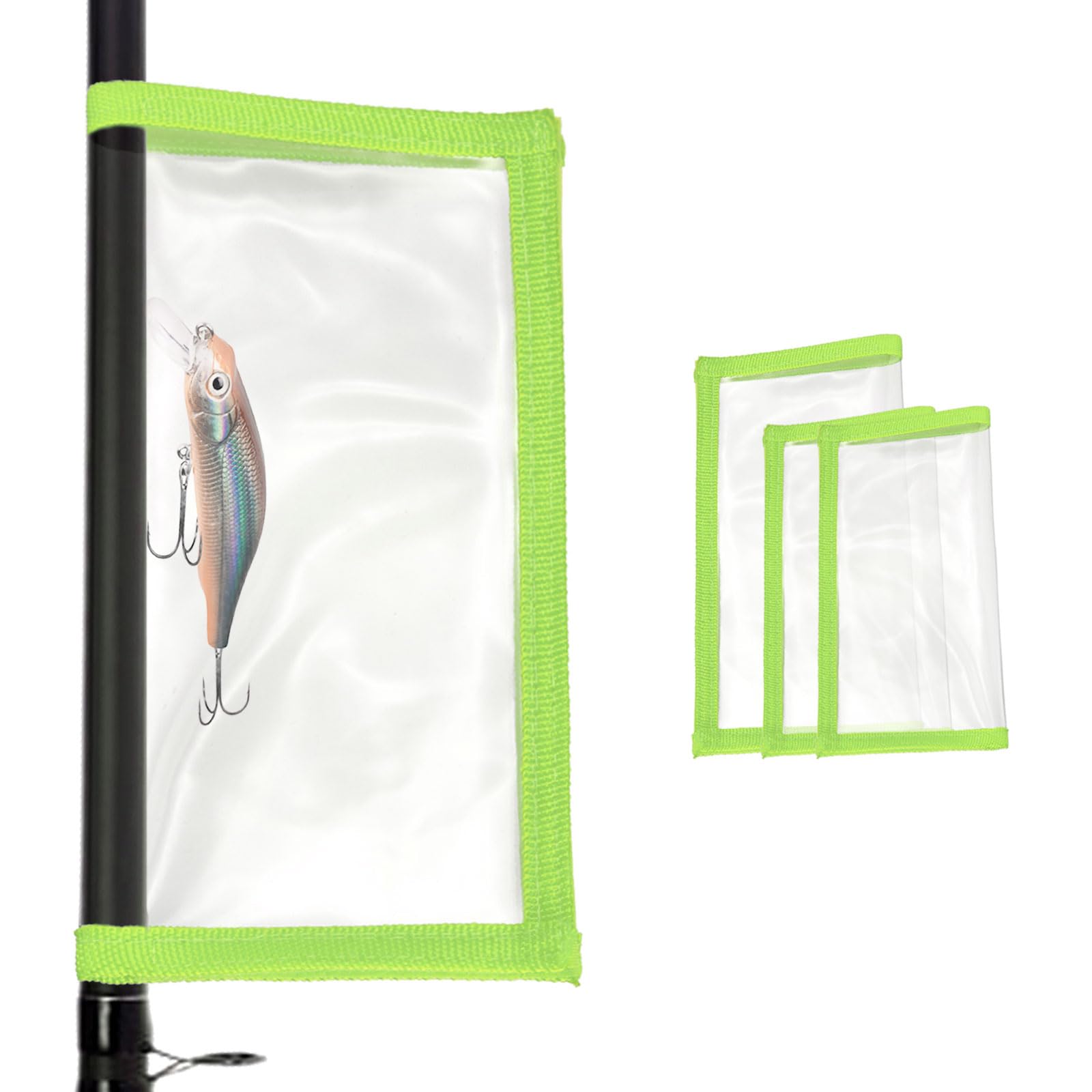 PATIKIL Fishing Lure Wrap 2 Size, 4 Pack Durable Clear PVC Lure Covers Fishing Hook Covers Bait Storage Easily See Lures Keep Fishing Safe, Green