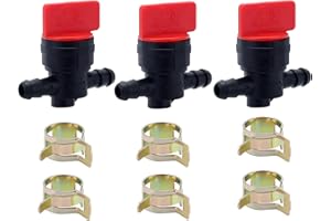 HIPA 494768 698183 Fuel Shut Off Valve 1/4" In Line Fuel Gas Shut Cut Off Valve for Lawn Mower Fuel Shutoff Replace AM36141 AM107340 3Pack