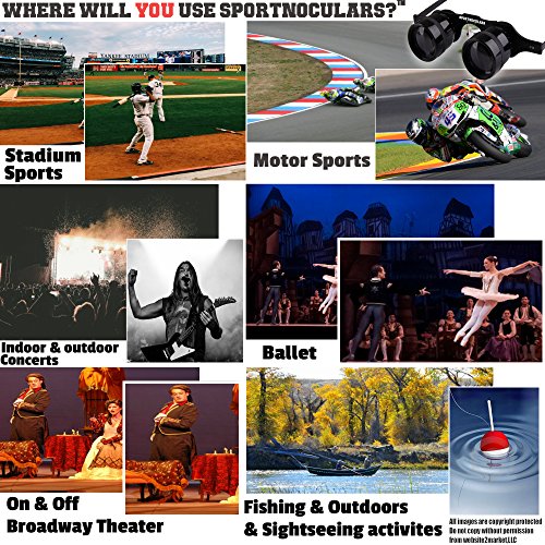 image for SPORTNOCULARS-Hands-Free 3 x 34 mm Binocular Glasses for Sports & Conc