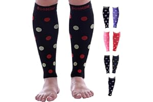 Doc Miller - Compression Calf Sleeve for Men & Women, Medical Grade, 20-30mmHg, Shin Splints, Knee High - 1 Pair