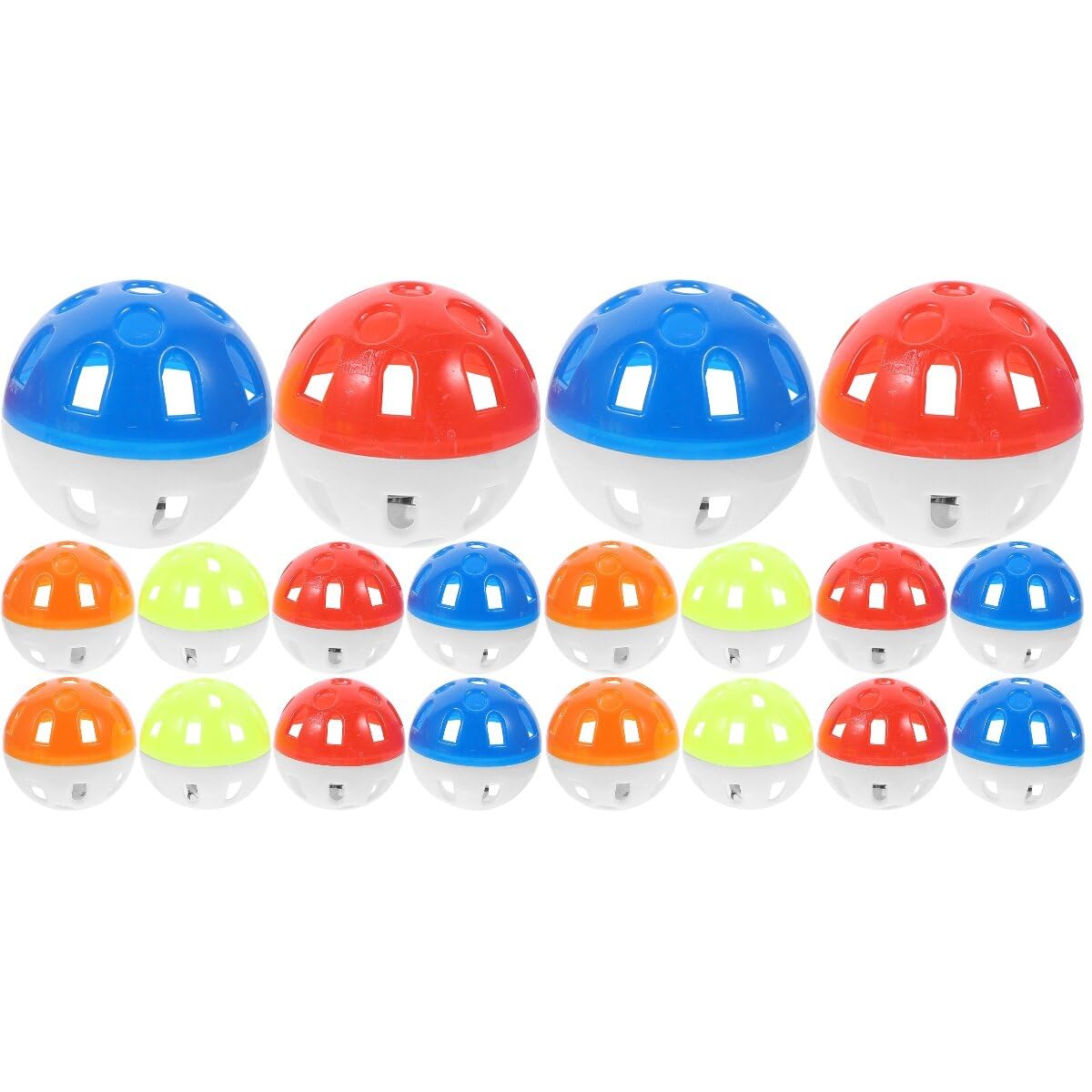 POPETPOP 40 Pcs hollow bell ball bird hanging big bird cage bird bell parrot with bell small pet cage parrot hanging parrot toy toys under 5 birds bell balls plastic the cat Xuan Feng