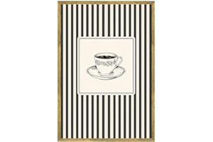 Framed Vintage Coffee Cup Poster Canvas Print Art Minimalist Aesthetic Wall Art Painting Pictures Wall Decor Elegant Home Dec