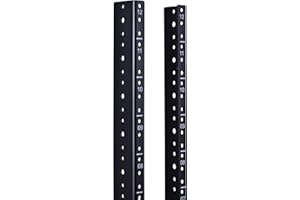 RackPath 12U Vertical Server Rack Rail Pair Kit, DIY Rack Build, 12-24 Screws x48