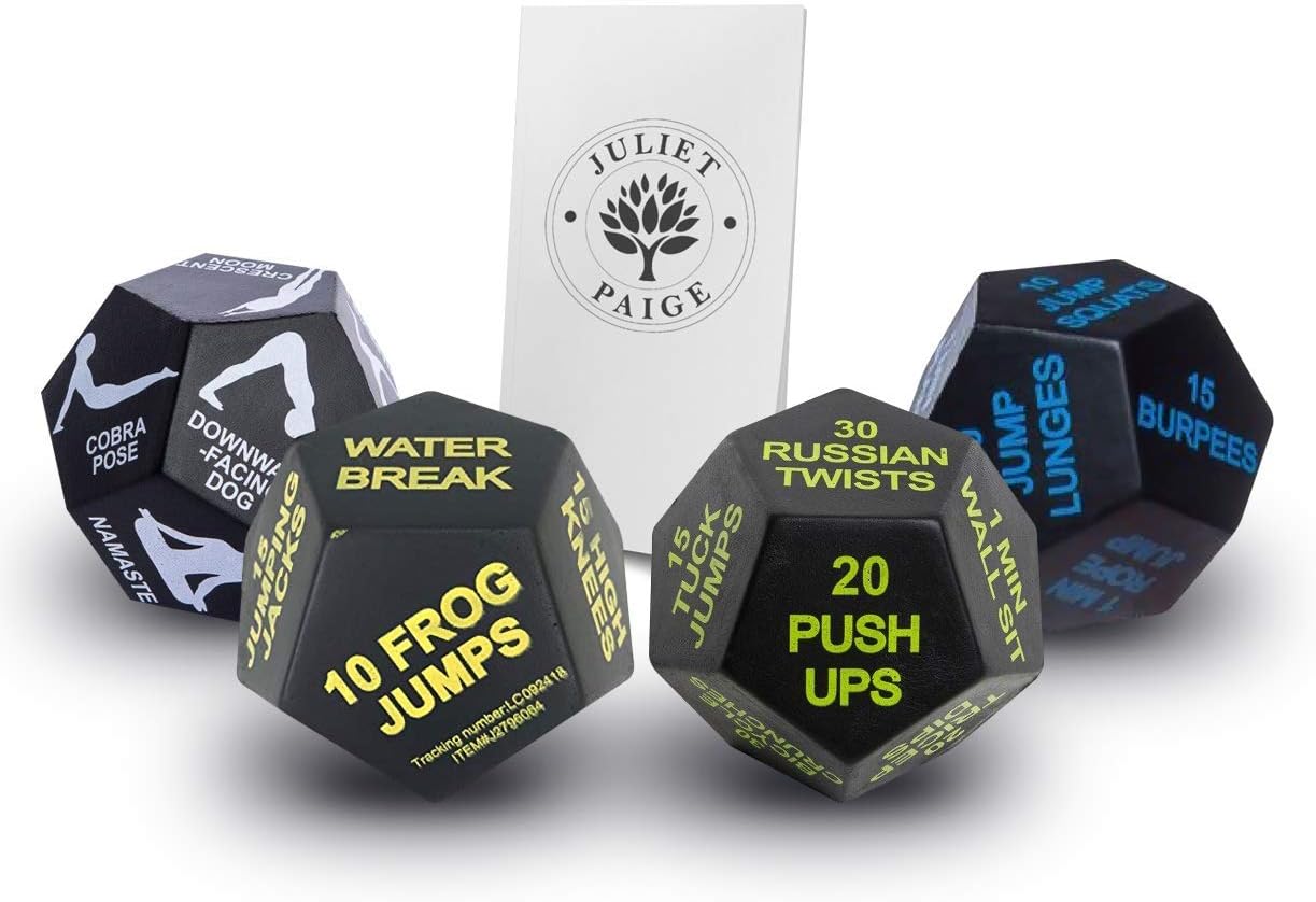 Juliet Paige Sports Dice for Exercise, Yoga, and Fitness