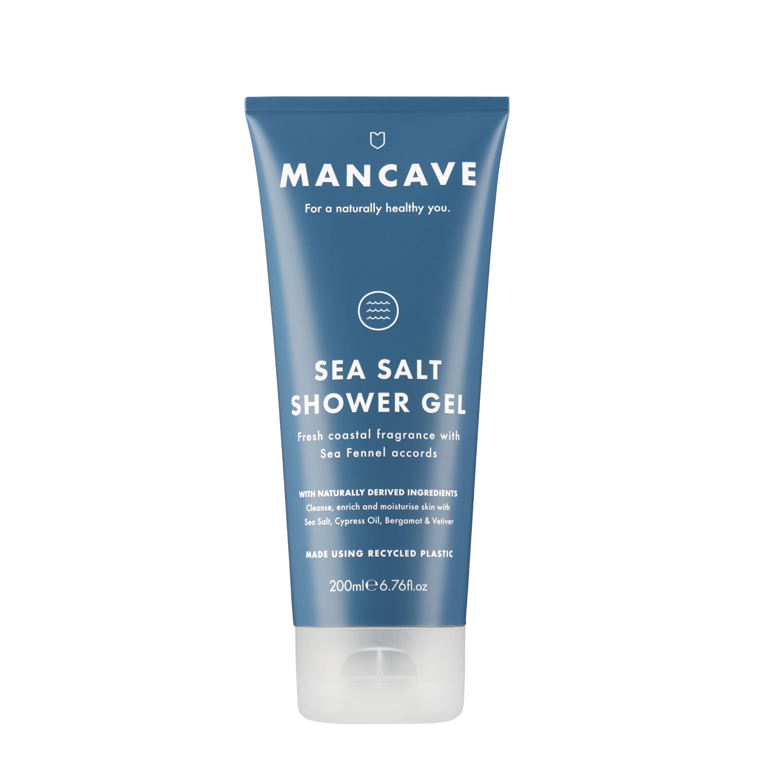 ManCave Sea Salt Mens Shower Gel, 200 ml, Body Wash, Natural Ingredients, Vegan, Eco-Conscious and Cruelty-Free, Coastal Shower Gel for Men with Sea Fennel, Cypress, Bergamot, Body Wash for Men — image 1