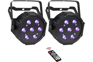 YEESITE Par Lights for Stage Lighting - 2Pack 70W RGBW DJ Par Lights Sound Activated Auto Play by Remote & DMX Control Uplights for Wedding Church Christmas Halloween Events Birthday Party