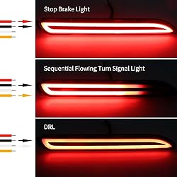 Raryloy 2x LED Rear Bumper Lights Reflector Tail