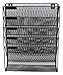 Executive Office Solutions Mesh Wall Mounted Hanging Document & File Organizer - 5 Compartment Vertical Magazine Rack & Mail Sorter/Holder Tray - Black (WF-1)