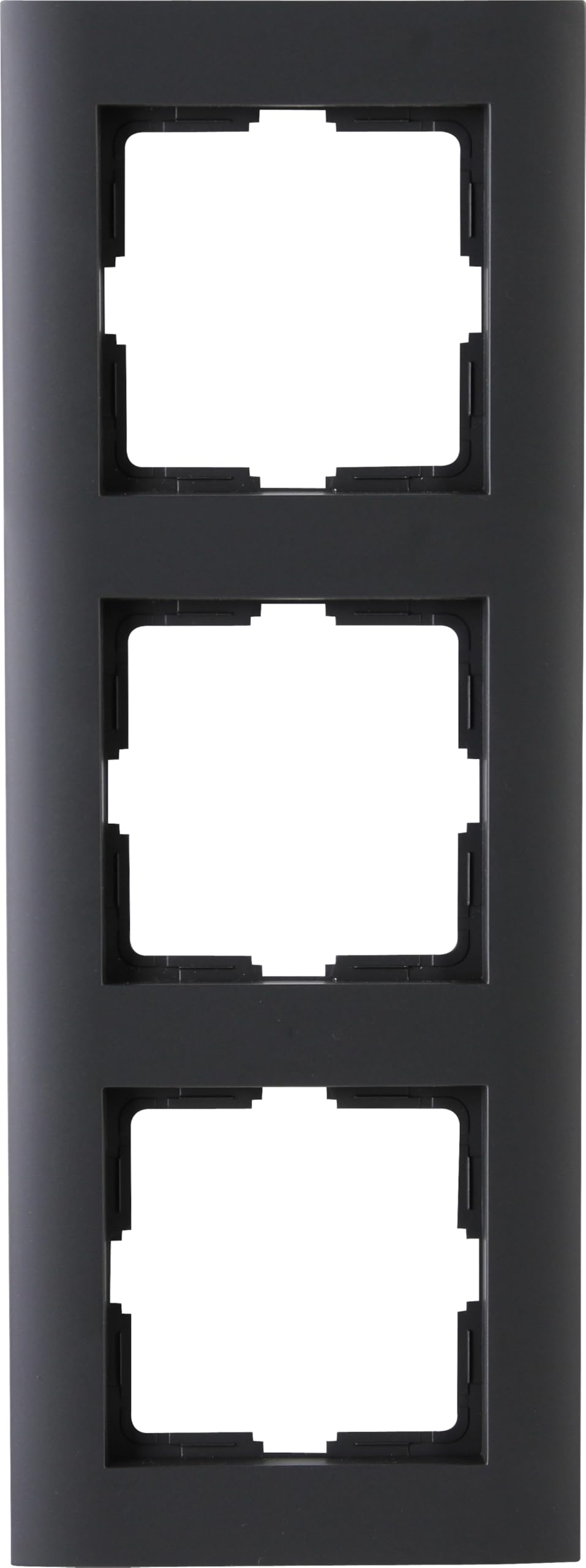 Kopp ATHENIS Triple Cover Frame in Anthracite - 8.6 x 22.8 cm - Frame for Sockets & Switches - Stylish Socket Frame Made of Matte Plastic Light Switch Frame