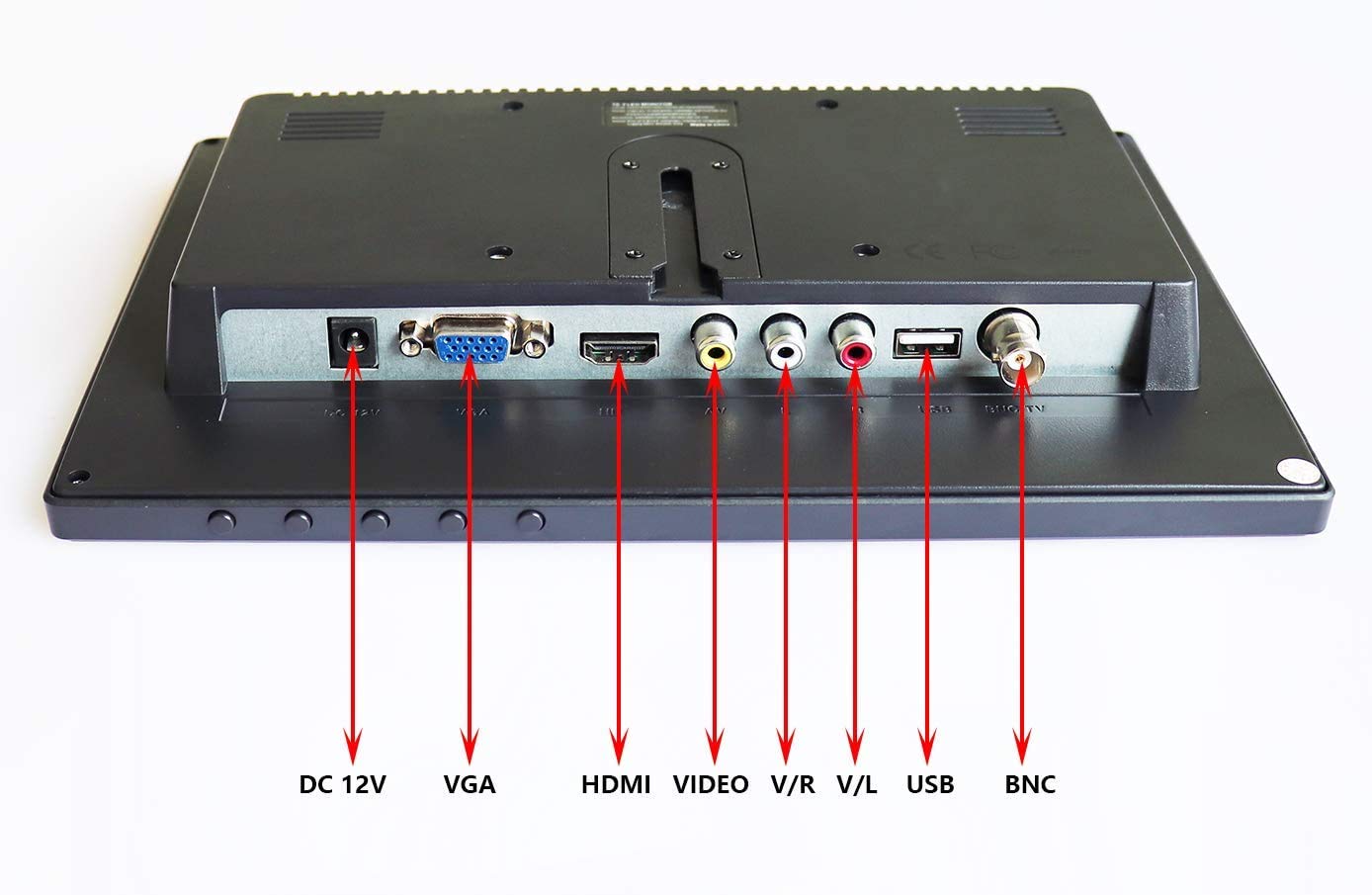 Monitor 10.1 inch HDMI LCD Full HD IPS Color Input AV/VGA/HDMI/BNC/AUX ...