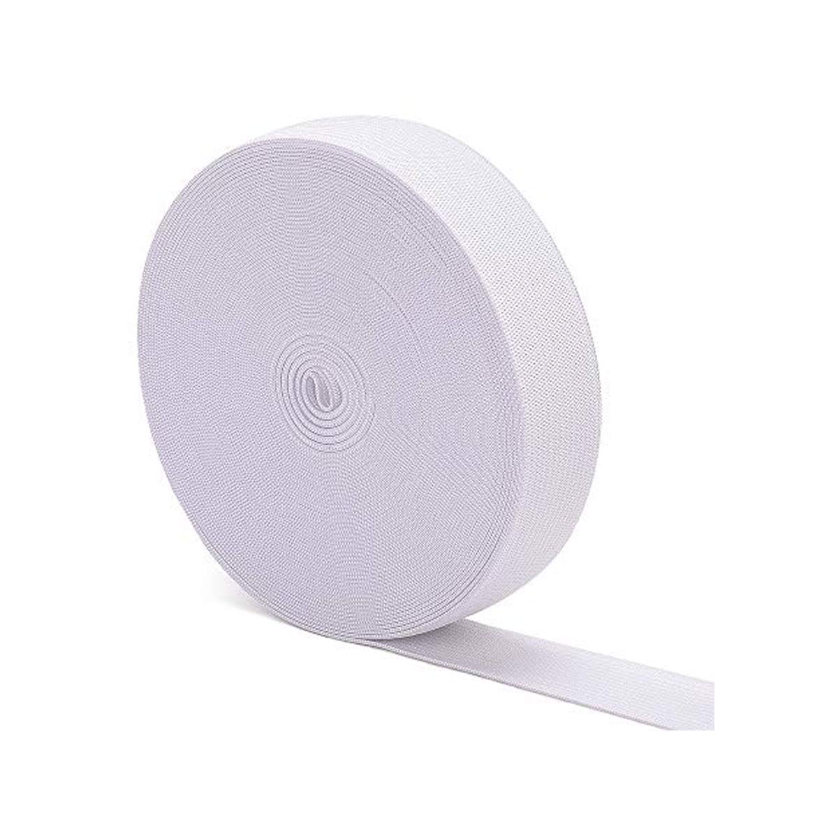 Elastic band for sewing, 5 m stretch elastic band (white, 5 m x 25 mm)