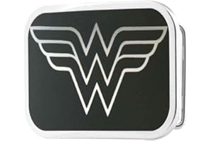 Wonder Woman DC Comics Superhero Black Logo Rockstar Belt Buckle
