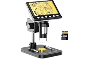 Leipan LPM7 4.3" Coin Microscope, IPS Digital Microscope for Adults, Coin Magnifier with 8 LED Lights, Windows Compatible, Include 32GB Memory Card