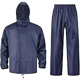 Crivce Men's Lightweight Waterproof Rain Suit,2-Piece Jacket and Pants for Cycling Hiking Golf Rain Gear