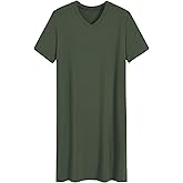 Latuza Men's Viscose Nightshirt Short Sleeves Sleep Shirt