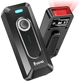 Eyoyo Portable Mini 2D QR Bluetooth Barcode Scanner Wireless with Clip | 2000mAh Battery with Level Indicator, Bar Code Reader For Library Book Inventory Compatible with iPhone, iPad, Android Phone