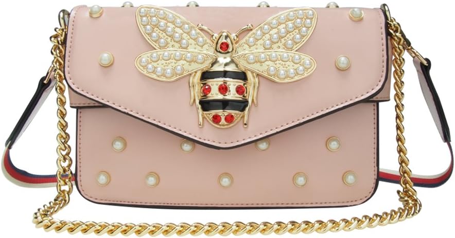 Beatful Designer Bags for Women Shoulder Bags Bee Handbag Crossbody Bag with Pearl