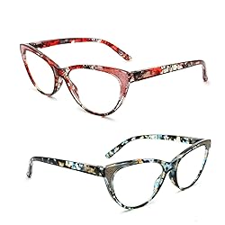 eyeezi Cat Eye Reading Glasses for Women-4PC Blue