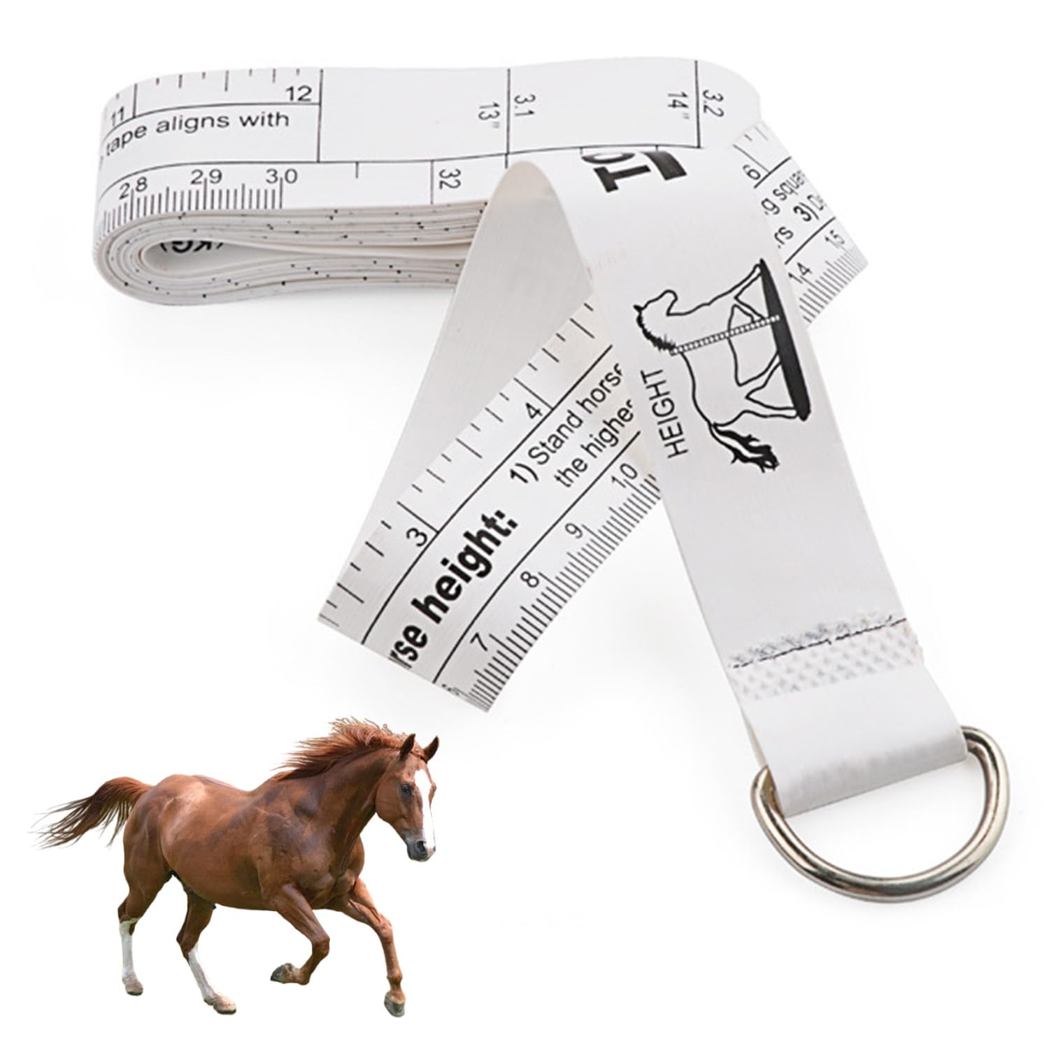 8.2Ft Horse Weight Tape, Horse Waist Measuring Tape Horse Weight and Height Measuring Tape Double Scale Horse Measuring Stick for Weight Loss
