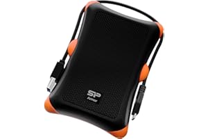 SP SILICON POWER Silicon Power 2TB USB-C USB 3.0 Rugged Portable External Hard Drive HDD Armor A30, Military-Grade Shockproof for PC, Mac and iPad Pro, Black