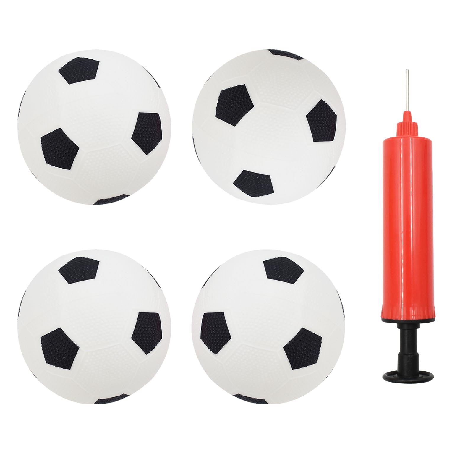 Coriver 4 Pack Mini Footballs, 15cm Inflatable Small Soccer Ball with Pump, Summer Pool Beach Football, Indoor Outdoor Sports Game for Kids Adults