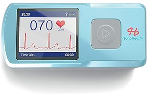SONOHEALTH ECG Portable Heart Rate Monitor - Records Heart ECG Metrics | Standalone with Dynamic LCD Display & Sufficient Storage