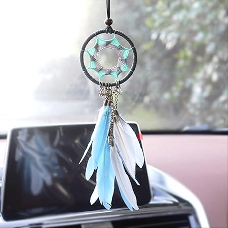 Amazon ドリームキャッチャー車アクセサリーインテリアガールフェザーカーミラーペンダント車にぶら下がって ドリームキャッチャー01 インテリアパネル 車 バイク